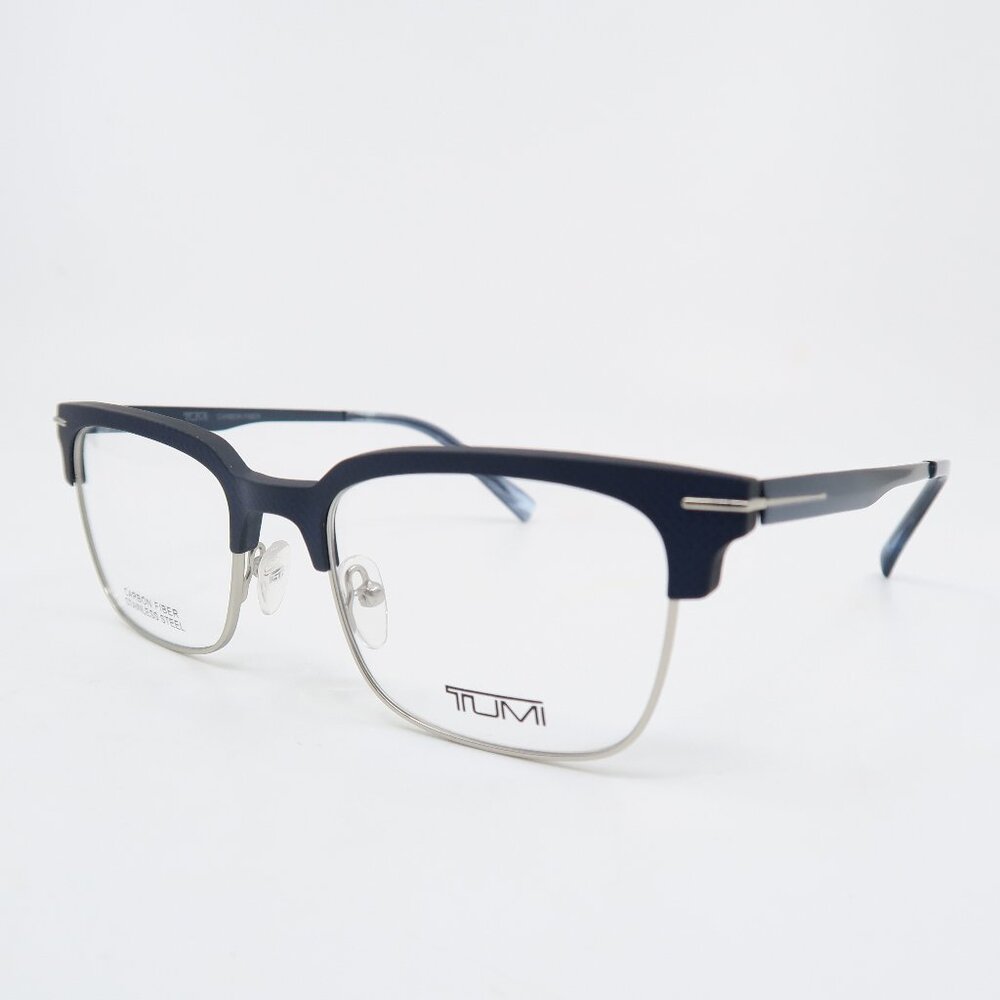 Tumi VTU026 0751 52mm Matte Navy Carbon Fiber/Stainless Steel New Eyeglasses.
